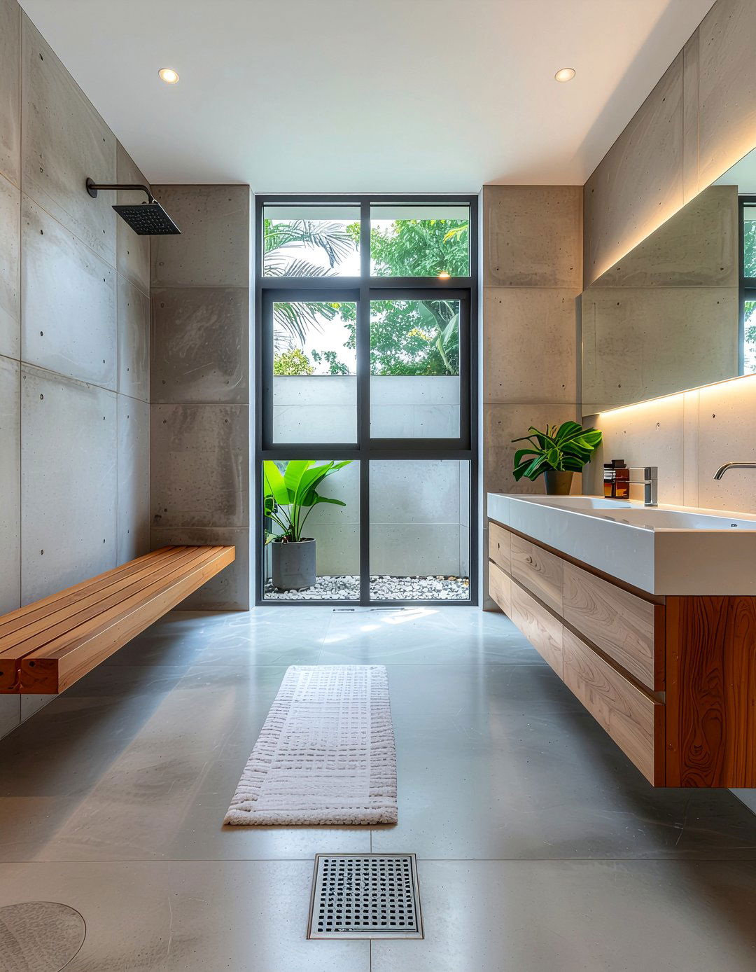 Concrete Texture Bathroom - 30 cozy bathroom settings