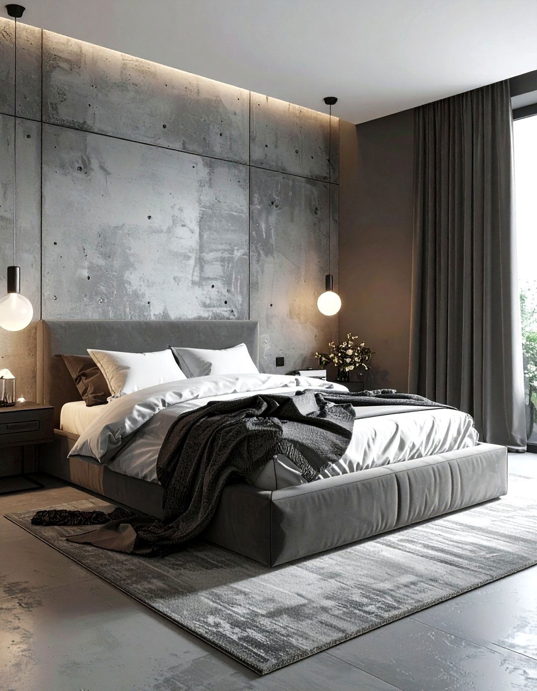 Concrete Texture Wall - 30 bedroom backsplash ideas