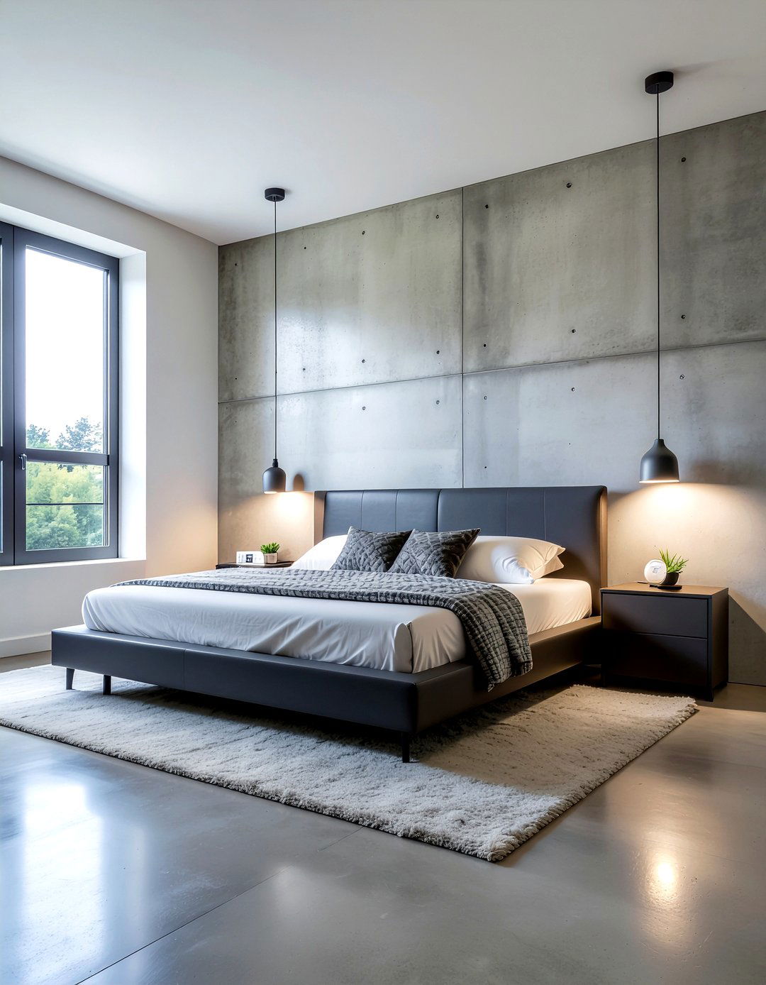 Concrete Texture - 30 bedroom feature wall ideas