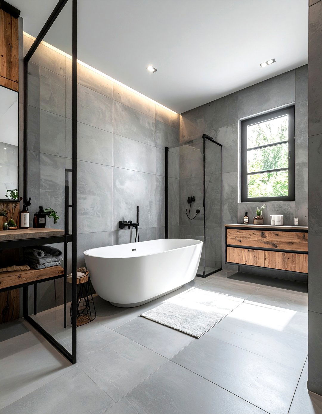 Concrete Tile - 30 bathtub tile ideas