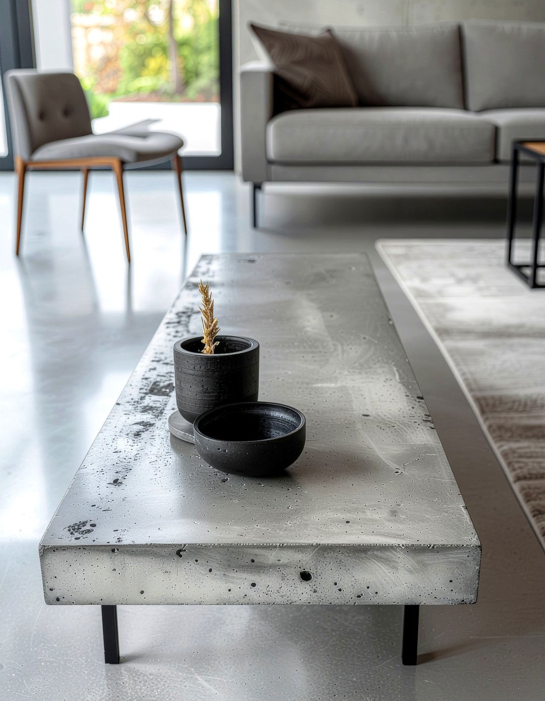 Concrete Top Console - 30 living room console table ideas