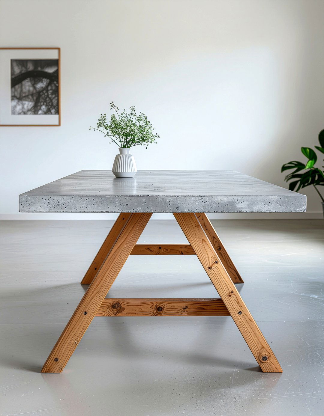 Concrete Top Dining Table - 30 industrial dining table ideas