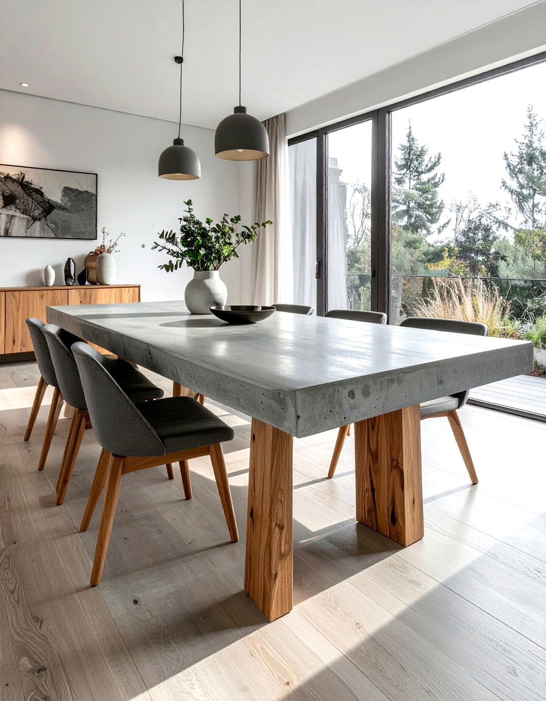 Concrete Top Dining Table - 30 large dining table ideas