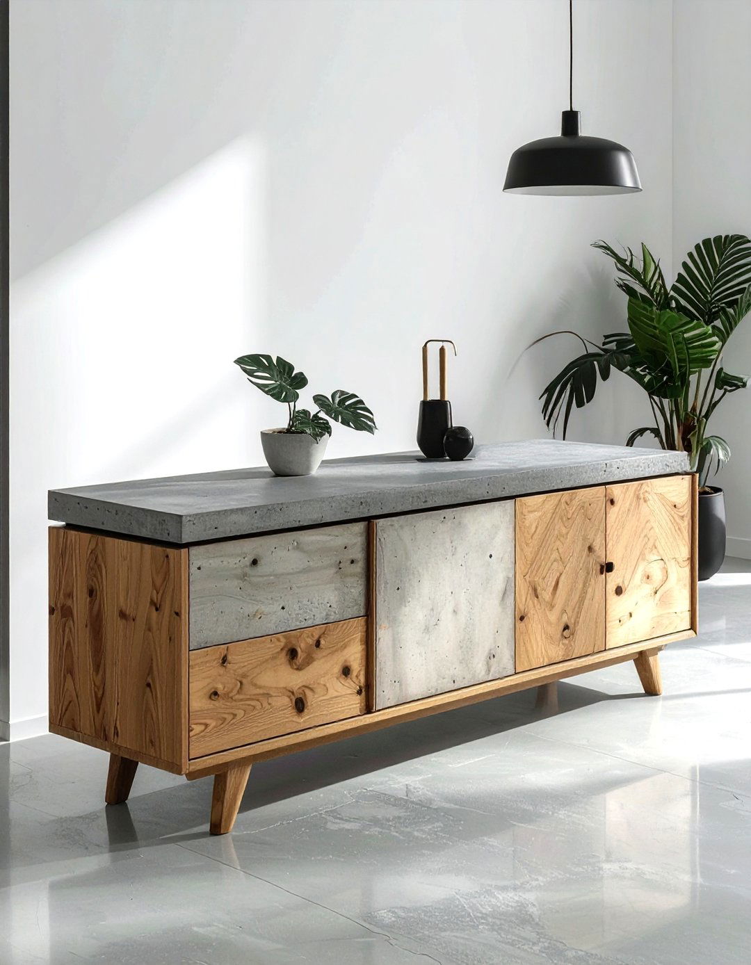 Concrete Top Sideboard - 30 dining room credenza ideas