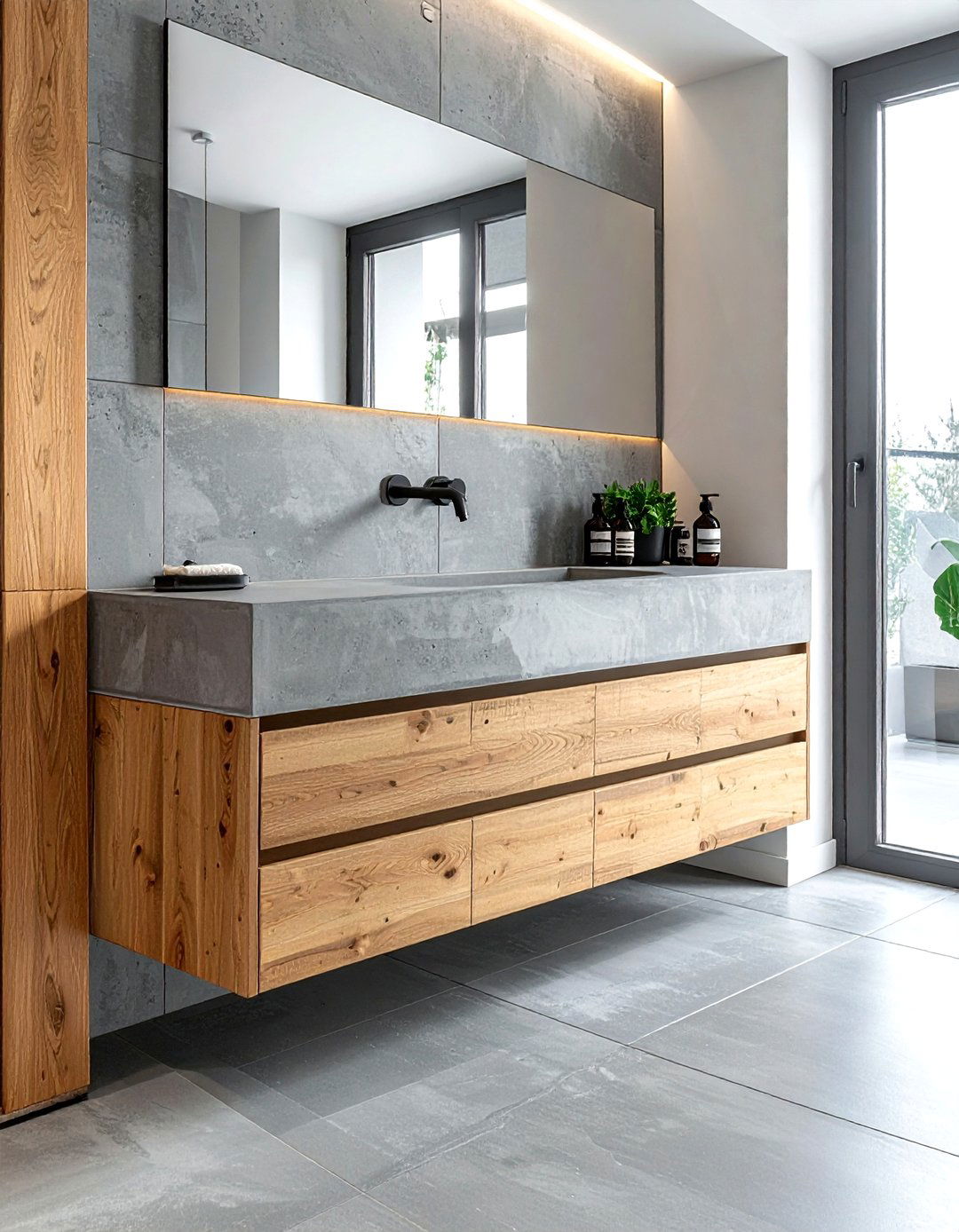 Concrete Top Vanity - 30 single vanity ideas