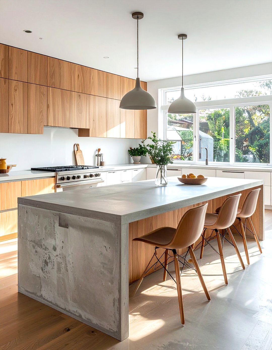 Concrete Top With Oak Base - 30 concrete dining table ideas