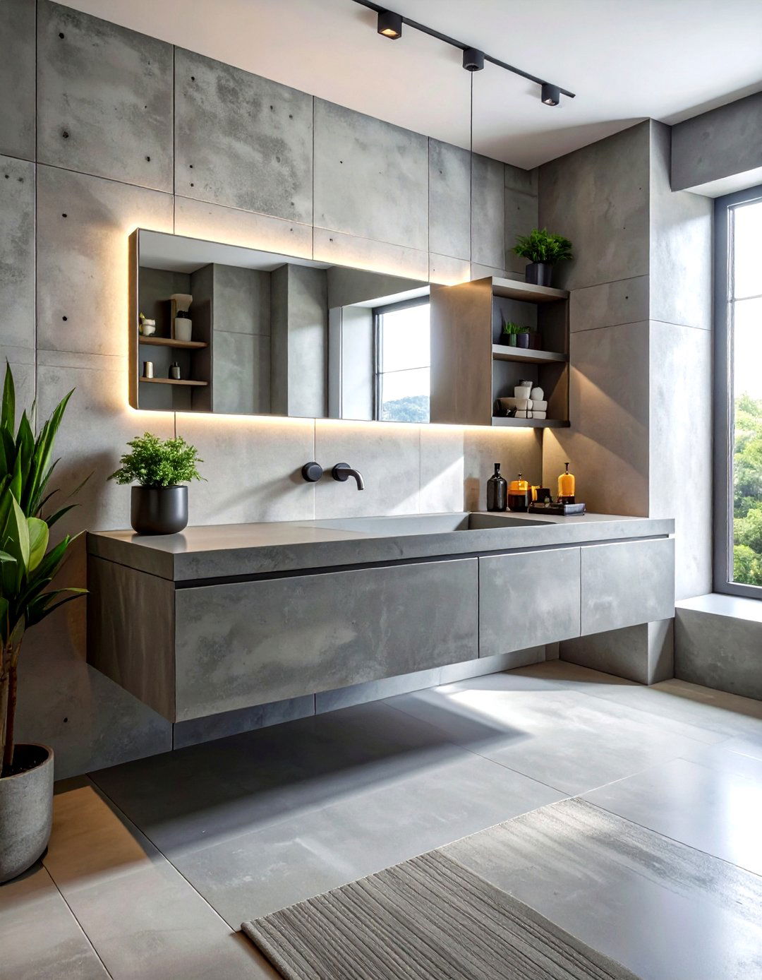 Concrete Vanity - 30 dreamy bathroom ideas