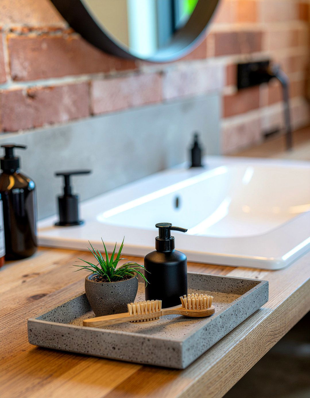 Concrete Vanity Tray - 30 bathroom tray ideas