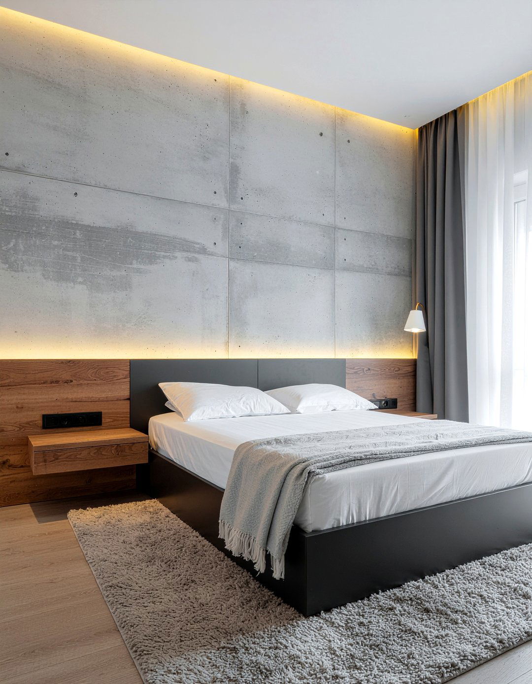 Concrete Wall Bedroom - 30 unisex bedroom ideas