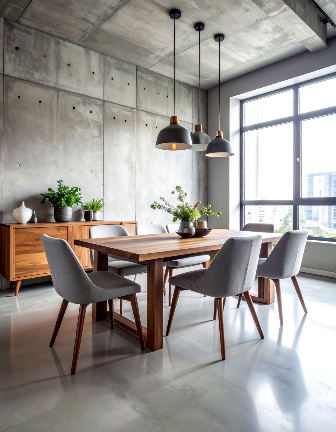 Concrete Wall Dining Room - 30 Brooklyn dining room ideas