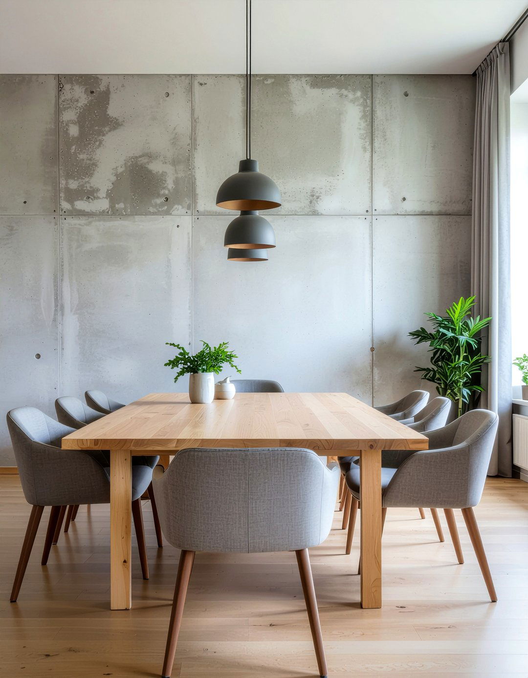 Concrete Wall Finish - 30 daring dining room ideas