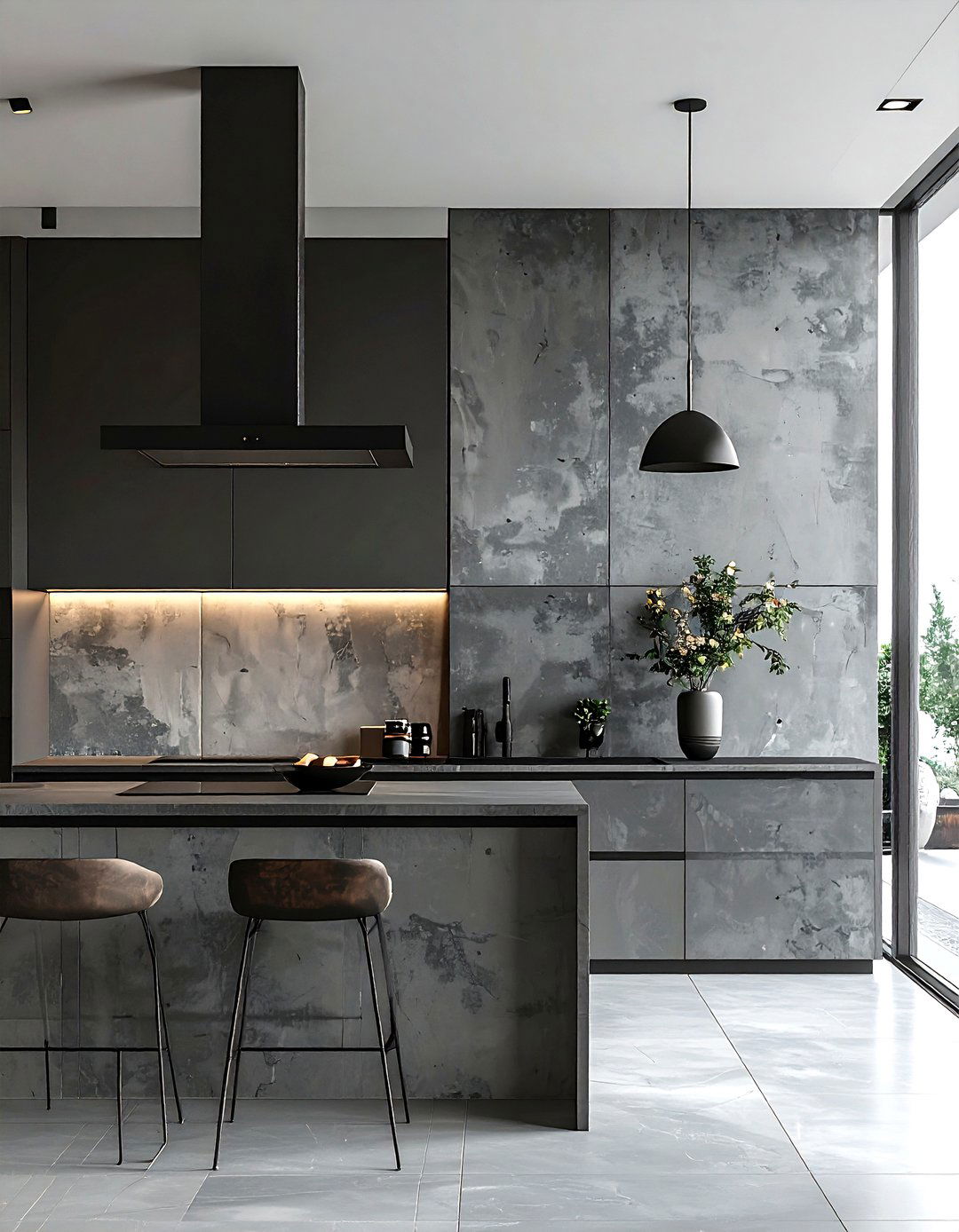 Concrete Wall Panel - 30 kitchen paneling ideas