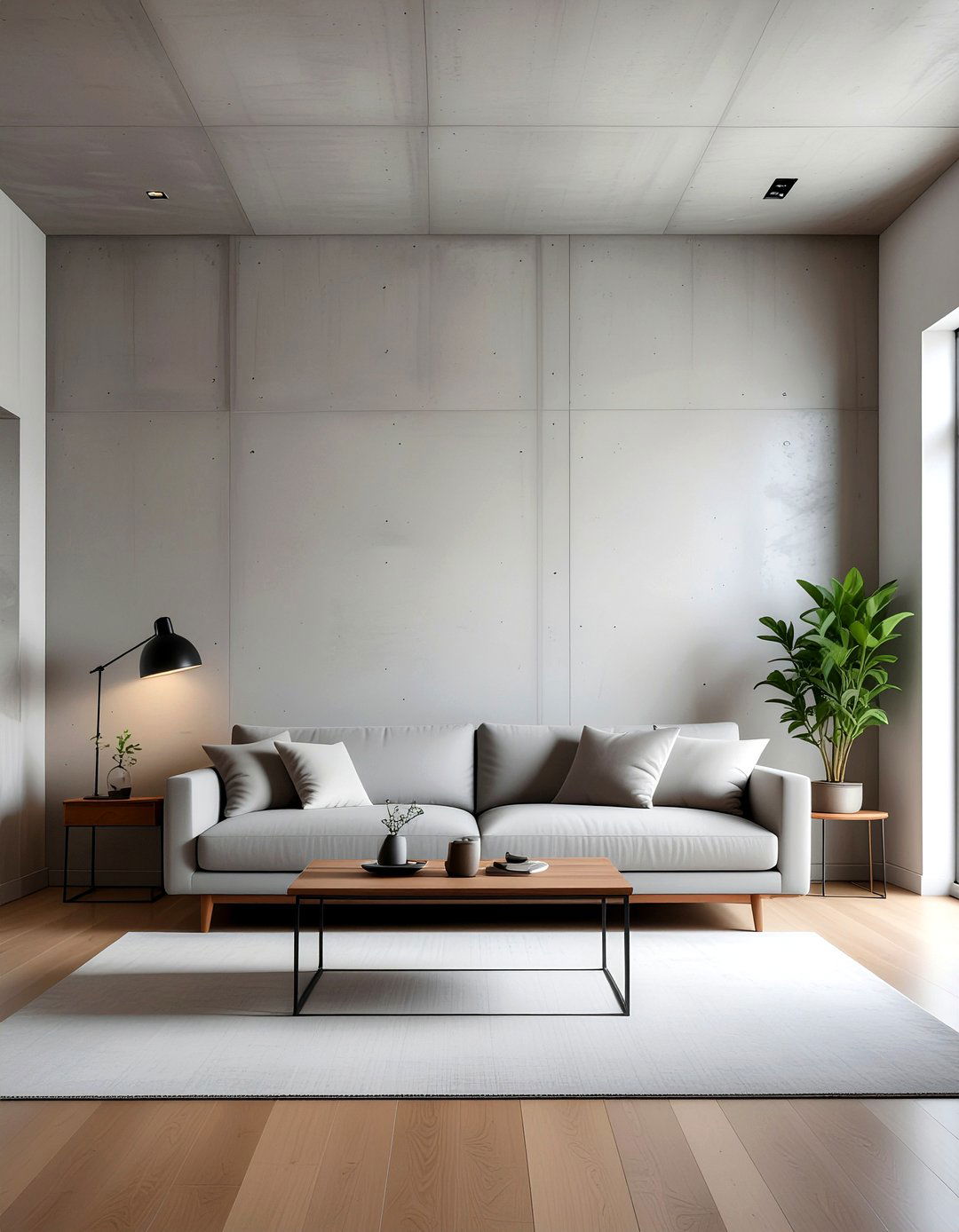Concrete Wall Texture - 30 penthouse living room ideas