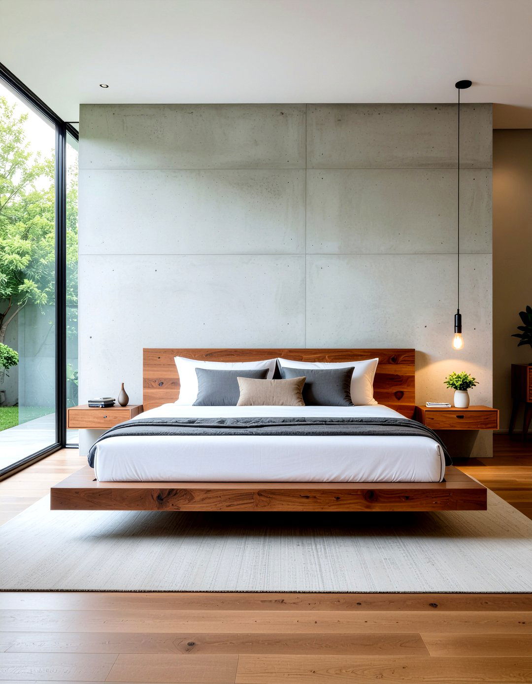 Concrete and wood bedroom - 30 concrete bedroom ideas