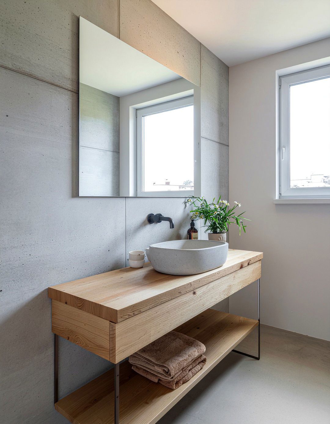 Concrete bathroom finish - 30 bathroom total transformation ideas