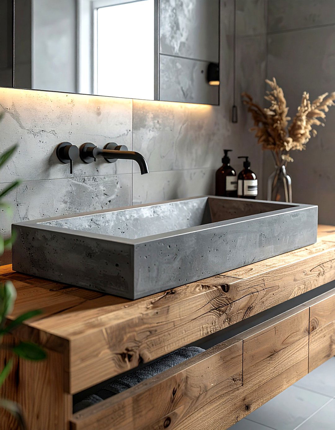 Concrete bathroom sink - 30 spa-like master bathroom ideas