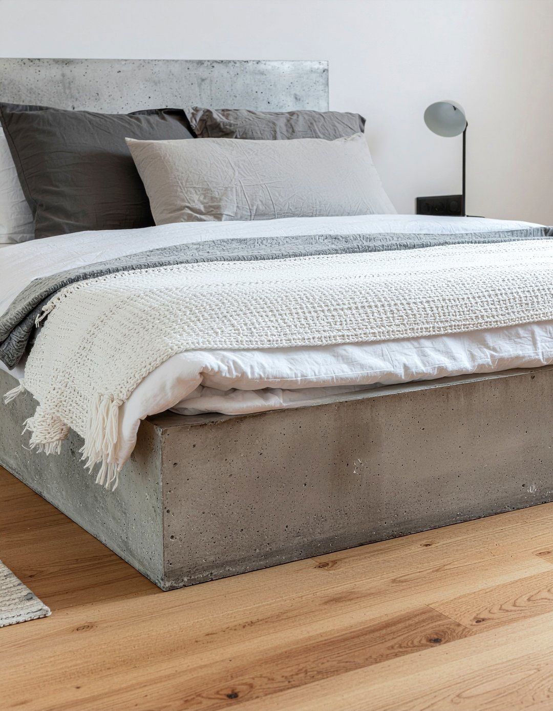 Concrete bed frame - 30 concrete bedroom ideas