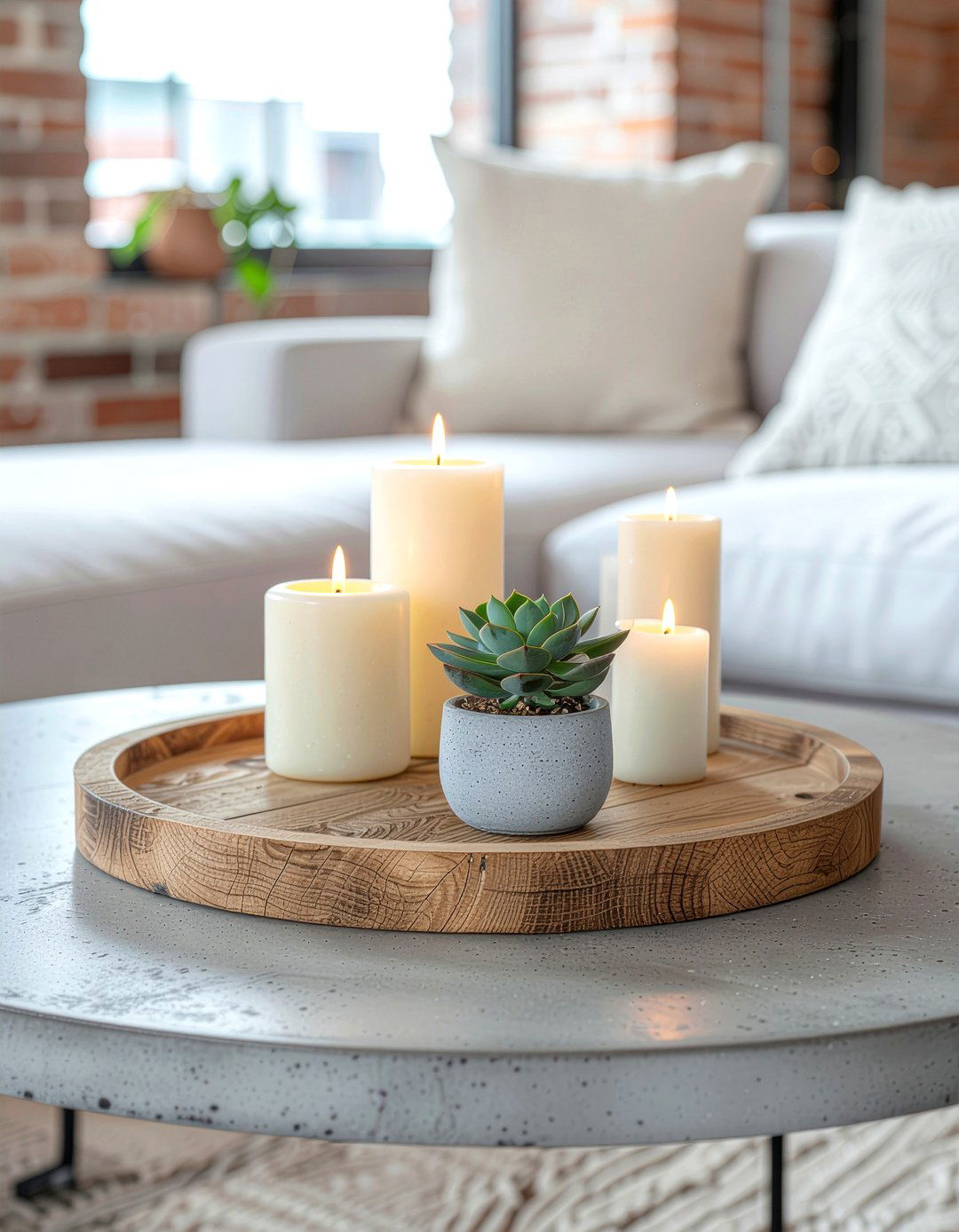 Concrete coffee table decor - 30 living room coffee table styling