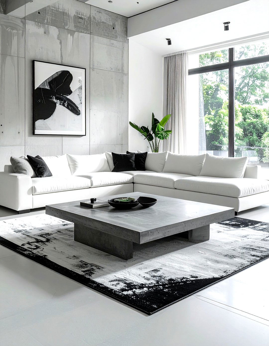 Concrete coffee table - 30 best home decor ideas