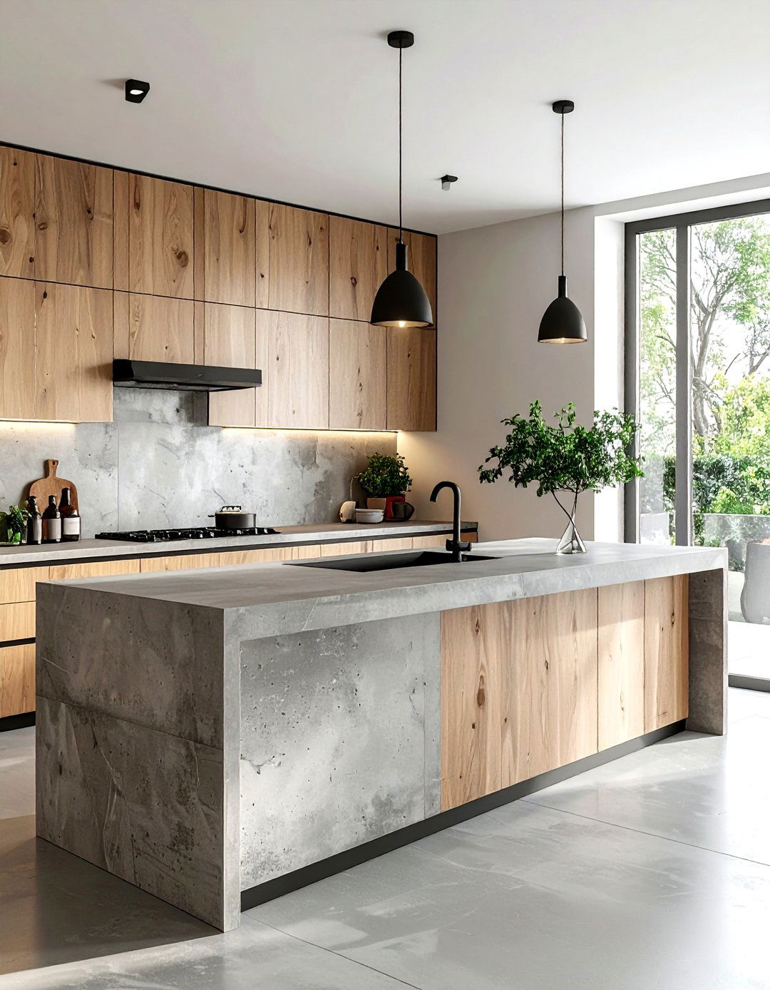 Concrete countertop kitchen - 30 urban industrial kitchen ideas