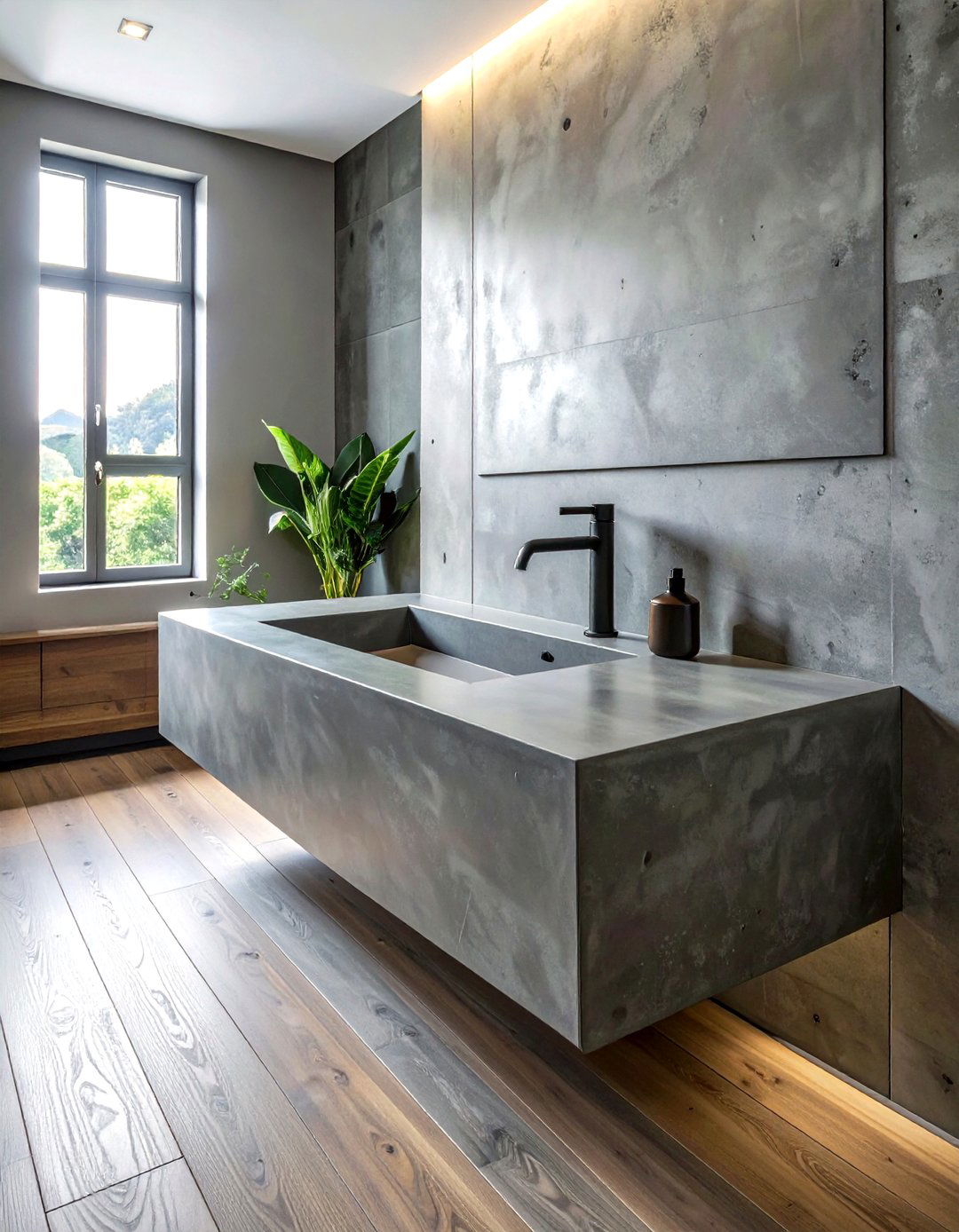 Concrete countertop - 30 bathroom remodel ideas