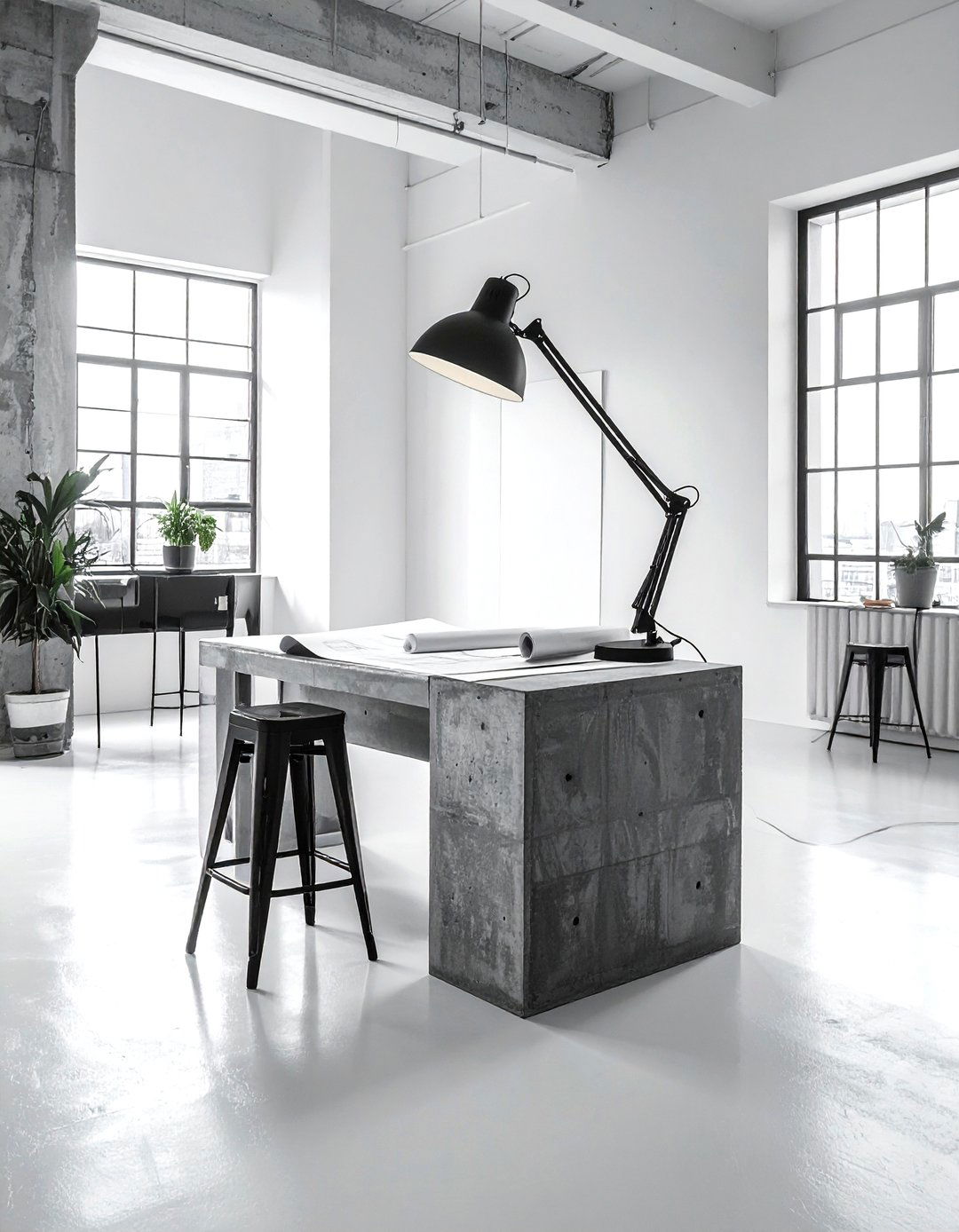 Concrete desk lamp - 30 decorative lamp ideas