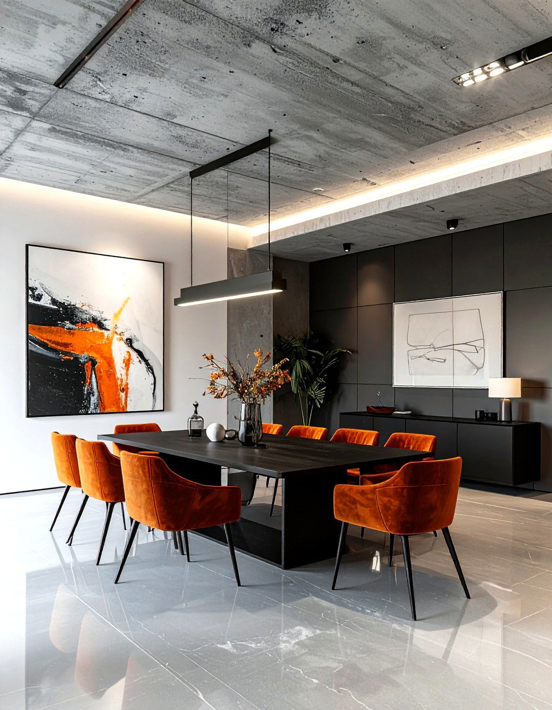 Concrete dining room ceiling - 30 dining room ceiling design ideas