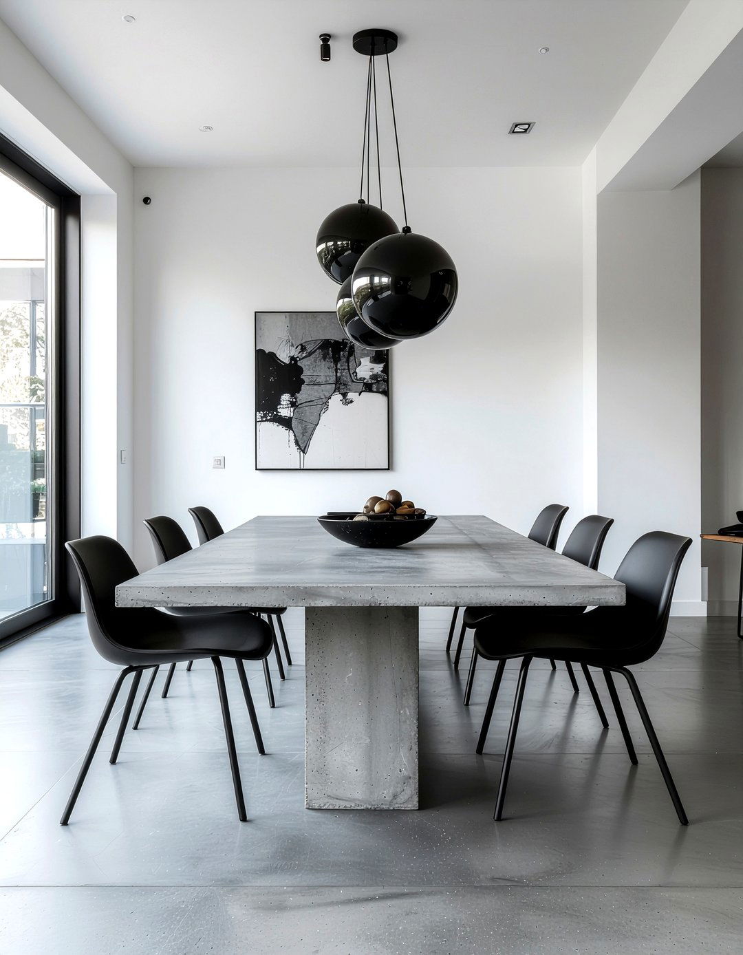 Concrete dining room table - 30 durable dining room ideas