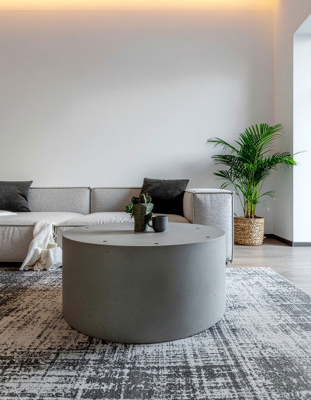 Concrete drum coffee table - 30 living room round coffee tables