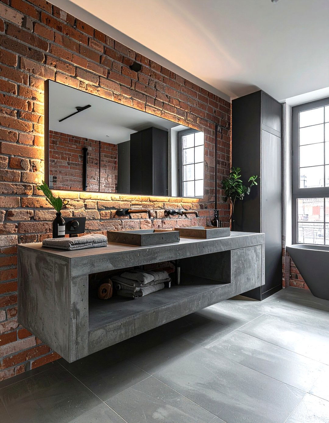 Concrete floating vanity - 30 floating vanity ideas