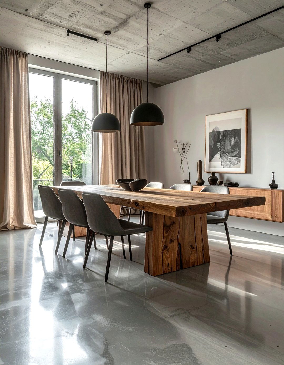 Concrete floor dining room - 30 Belgian dining room ideas