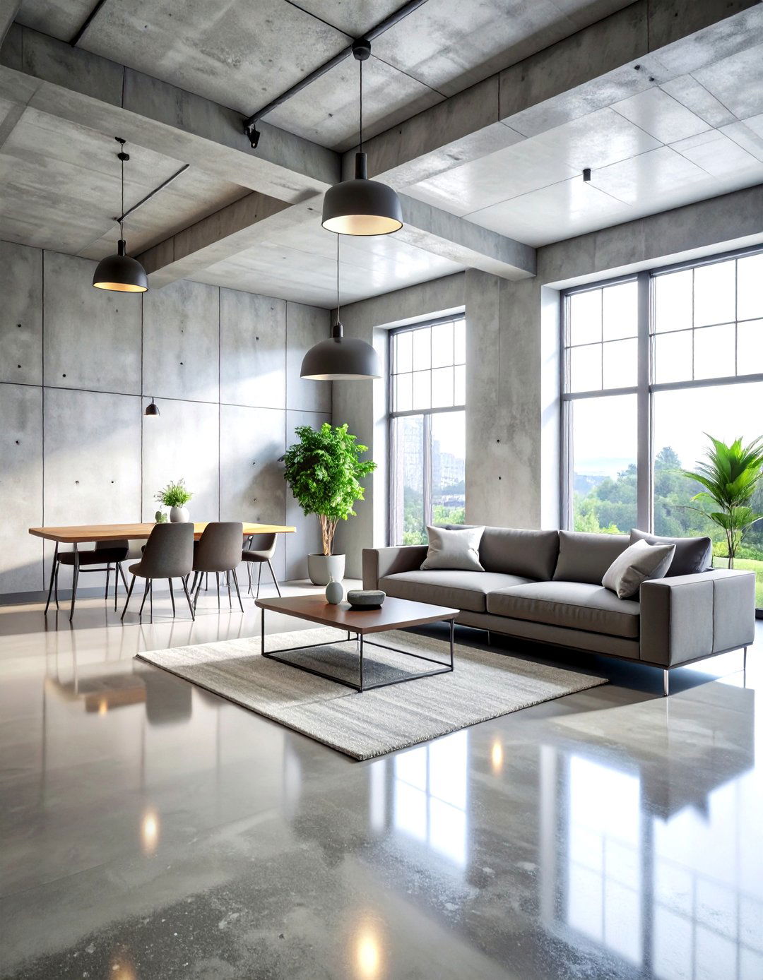 Concrete floor finish - 30 low-maintenance decor ideas