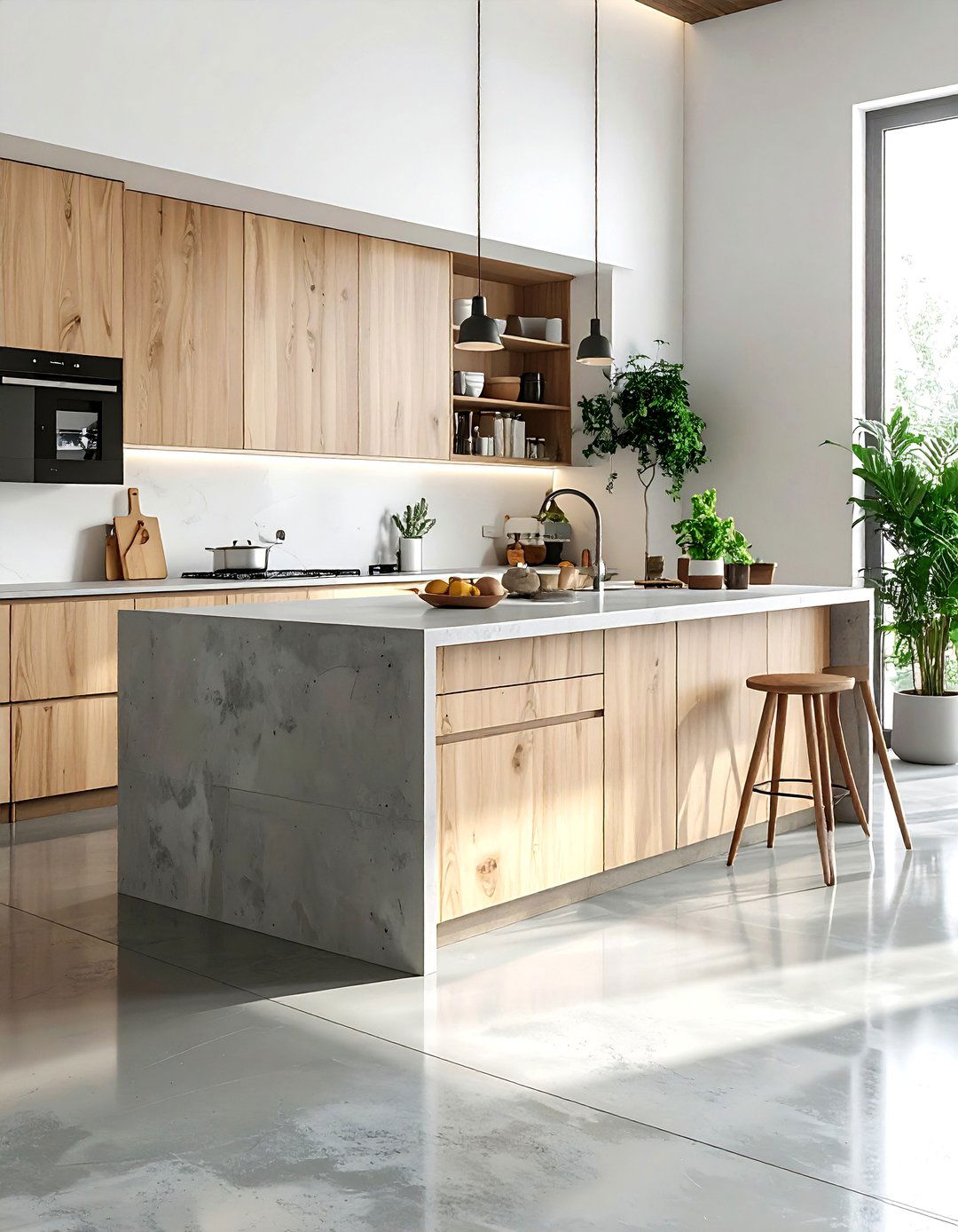 Concrete floor kitchen - 30 Scandinavian kitchen ideas