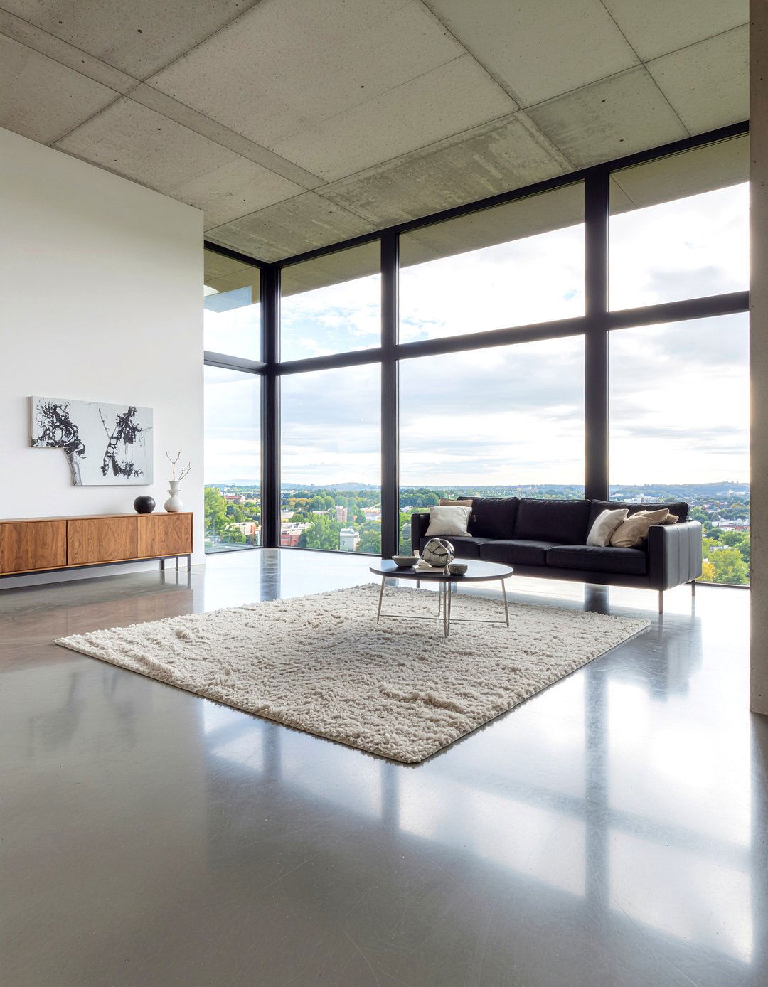 Concrete floor living room - 30 minimalist living room ideas