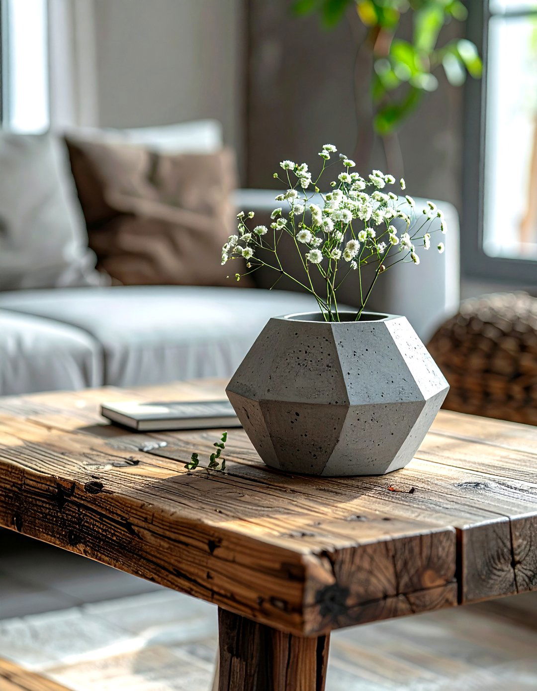 Concrete geometric vase - 30 modern vase ideas