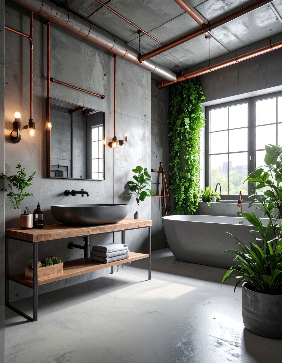 Concrete industrial bathroom - 30 celebrity bathroom ideas