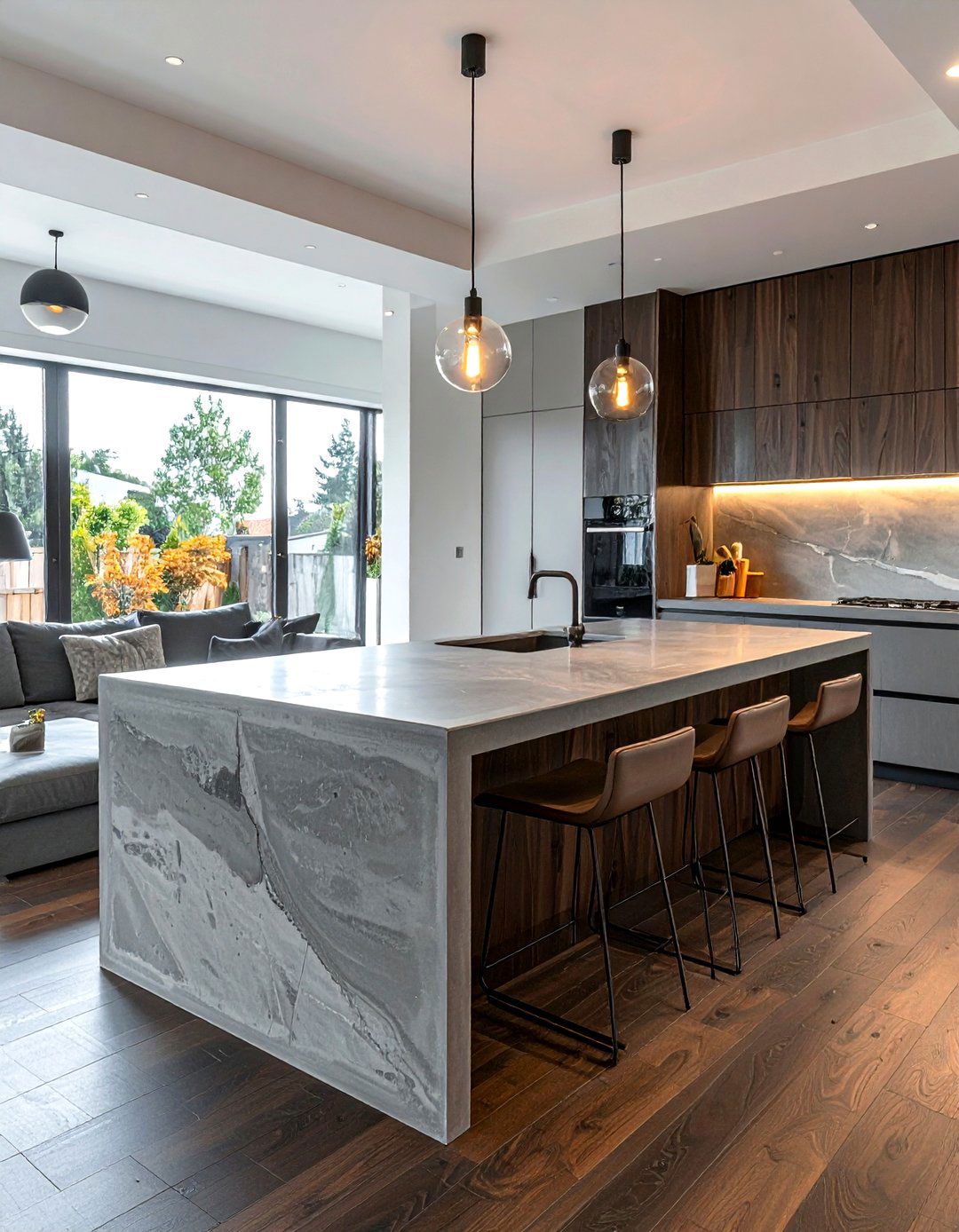 Concrete kitchen island - 30 textured kitchen ideas