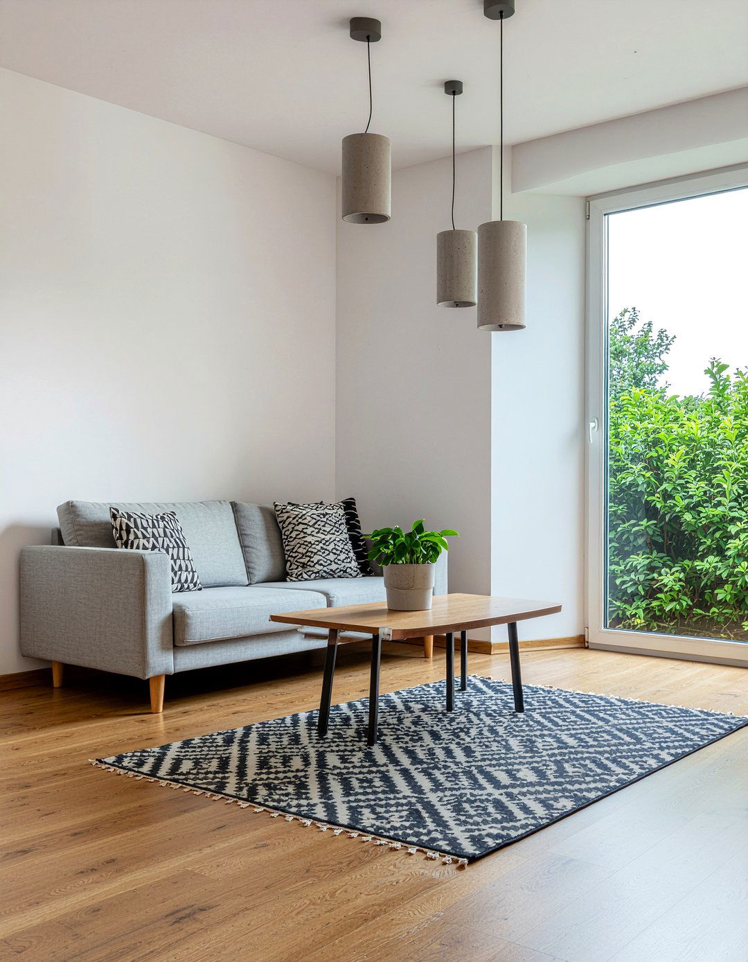 Concrete lighting fixtures - 30 concrete living room ideas