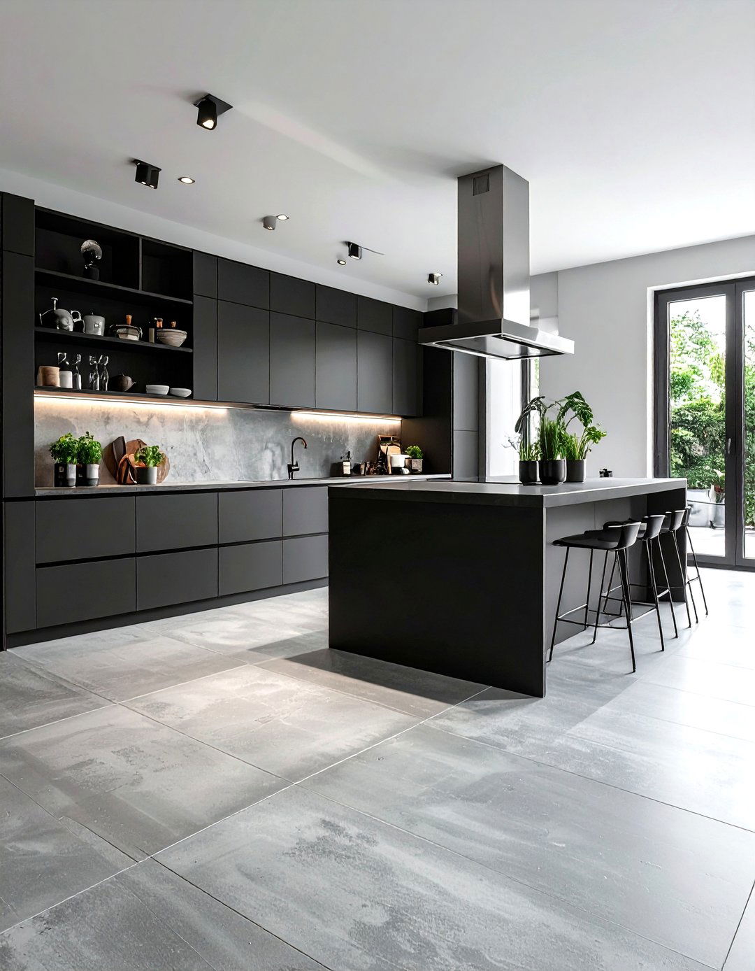 Concrete look kitchen floor tile - 30 ceramic tile floor kitchen ideas