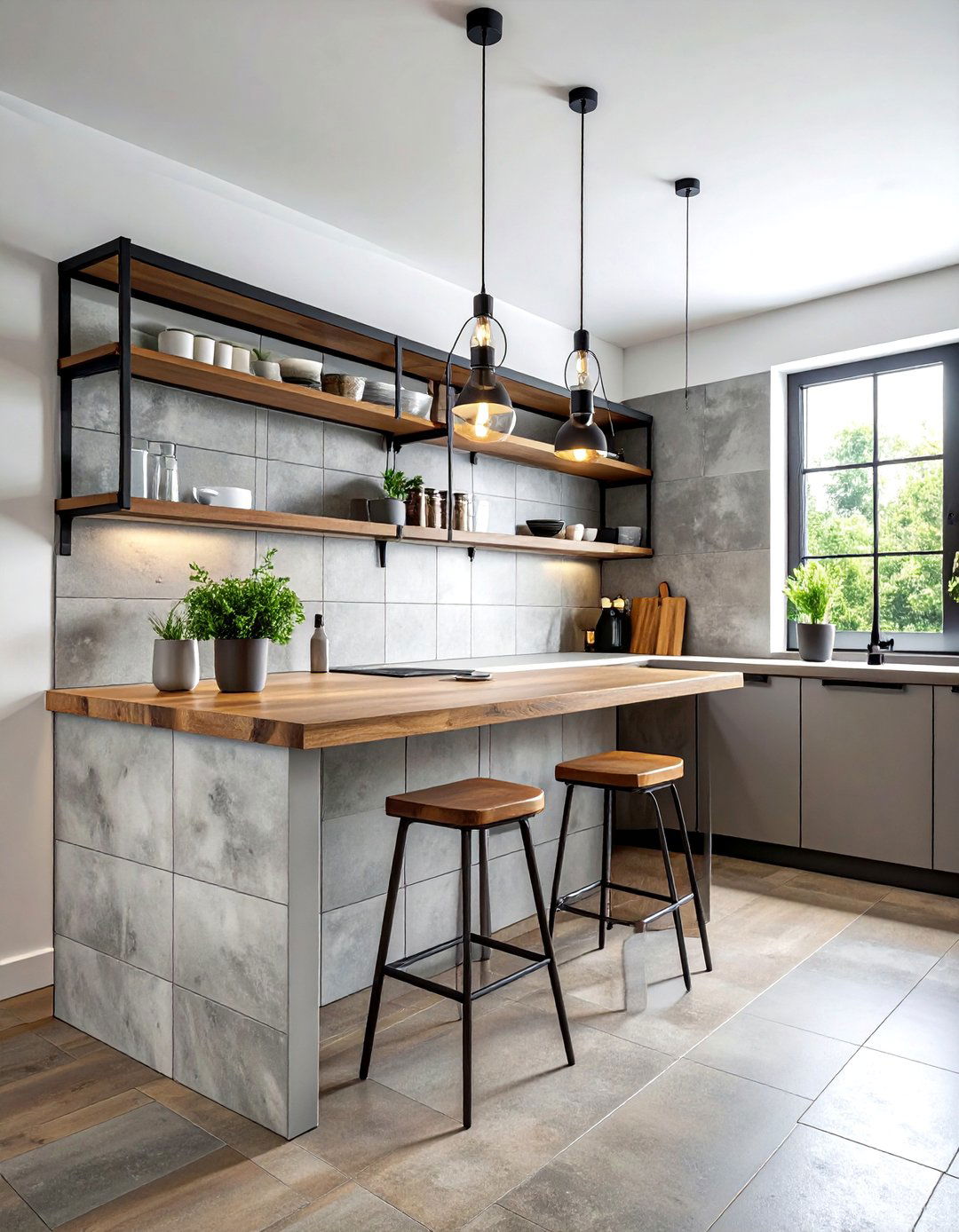 Concrete look porcelain tile - 30 porcelain tile kitchen backsplash ideas