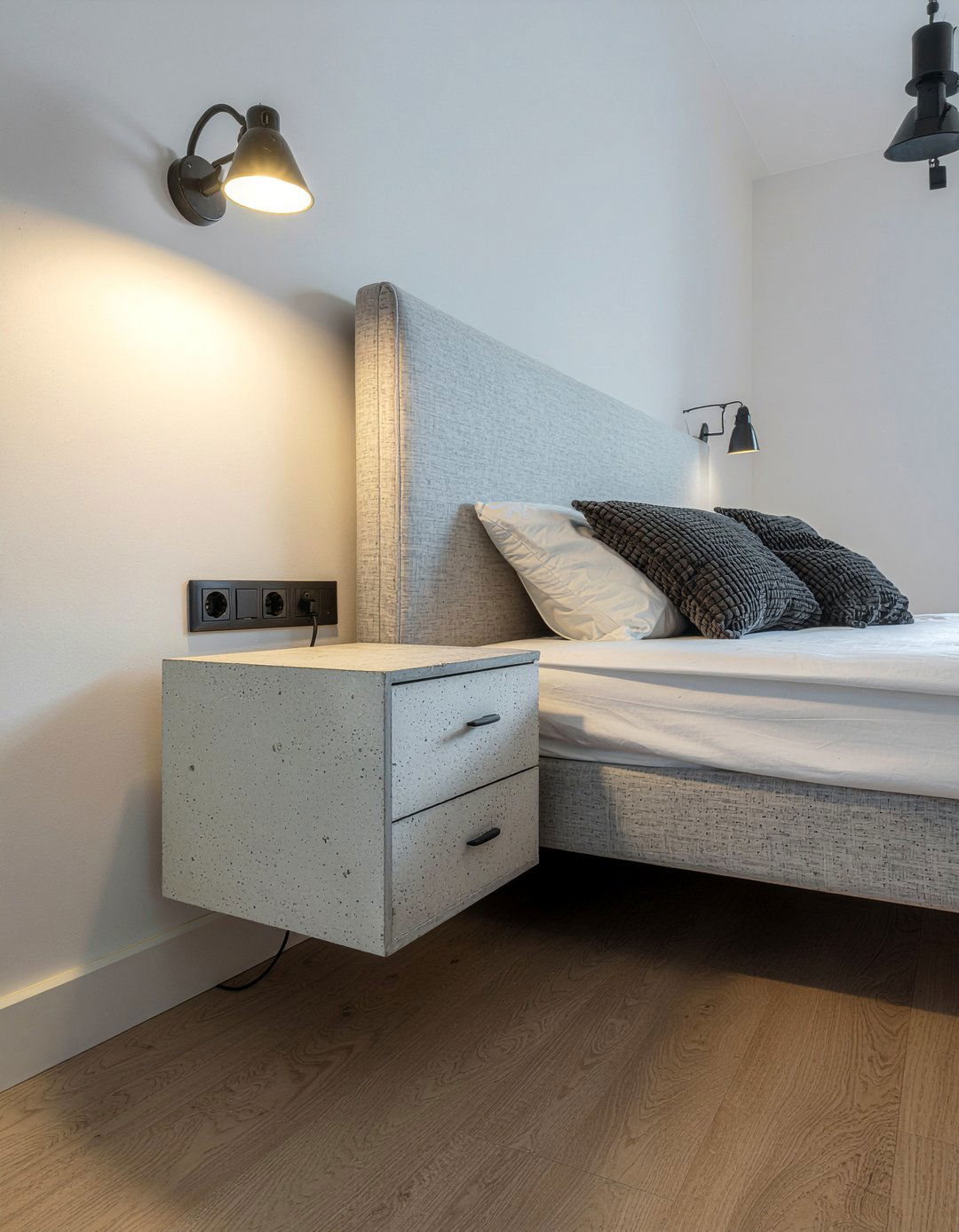 Concrete nightstand - 30 bedroom nightstands