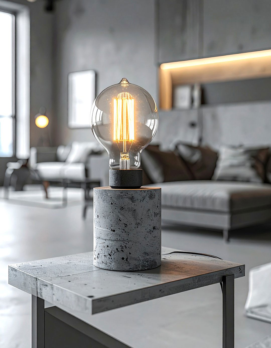 Concrete table lamp - 30 lamp ideas
