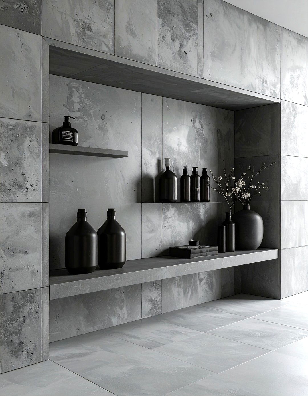 Concrete tile niche - 30 tile niche ideas