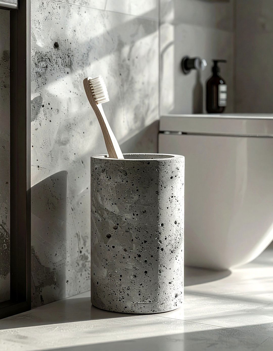 Concrete toilet brush holder - 30 toilet brush holder ideas