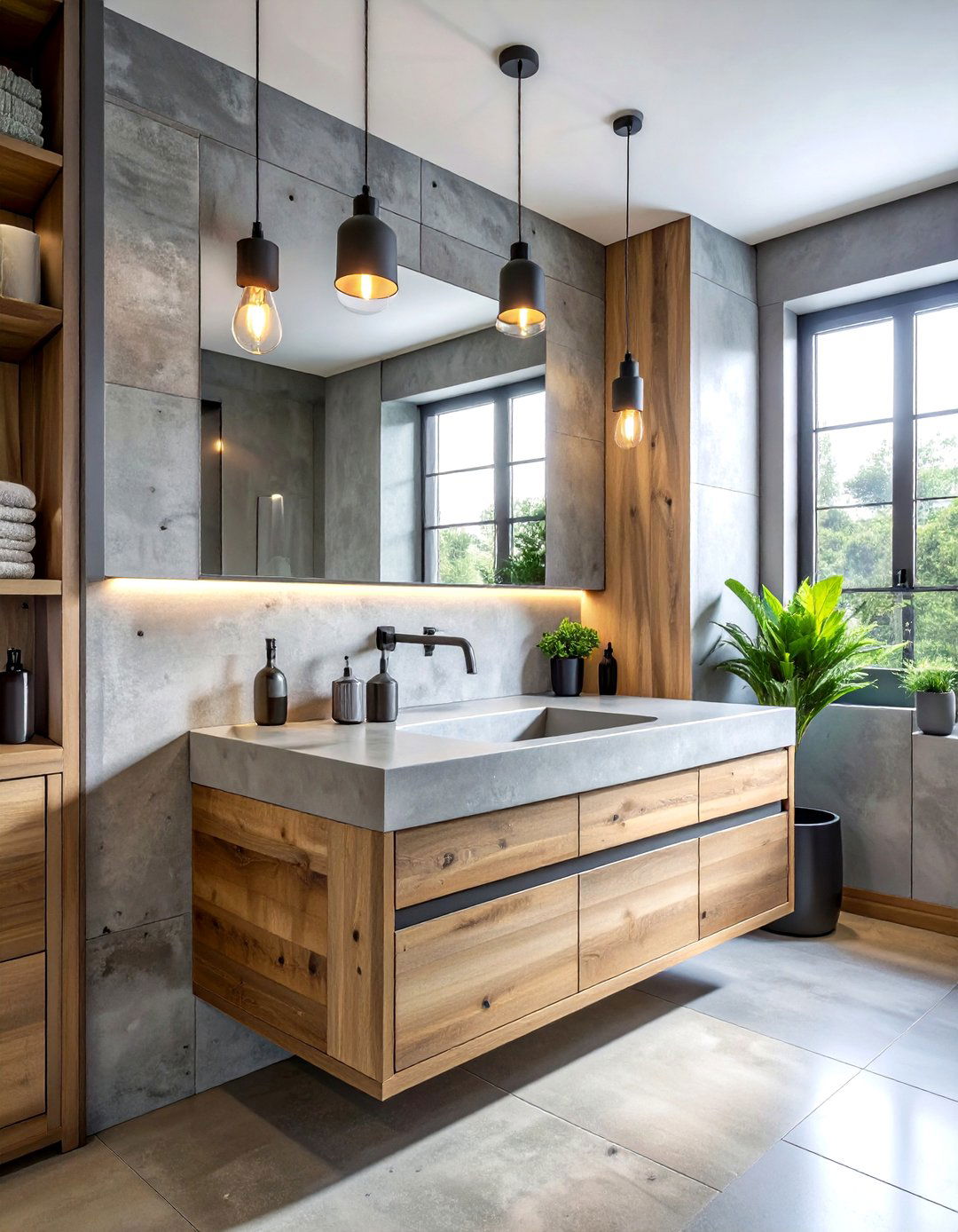 Concrete top bathroom vanity - 30 DIY bathroom vanity ideas