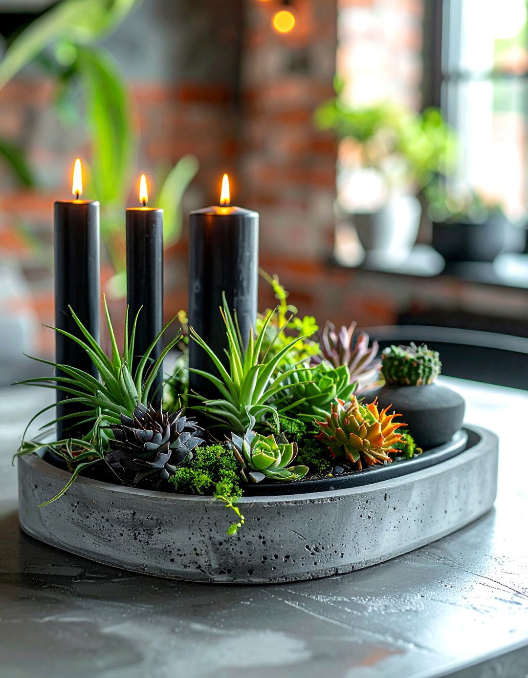Concrete tray - 30 tray centerpiece dining ideas