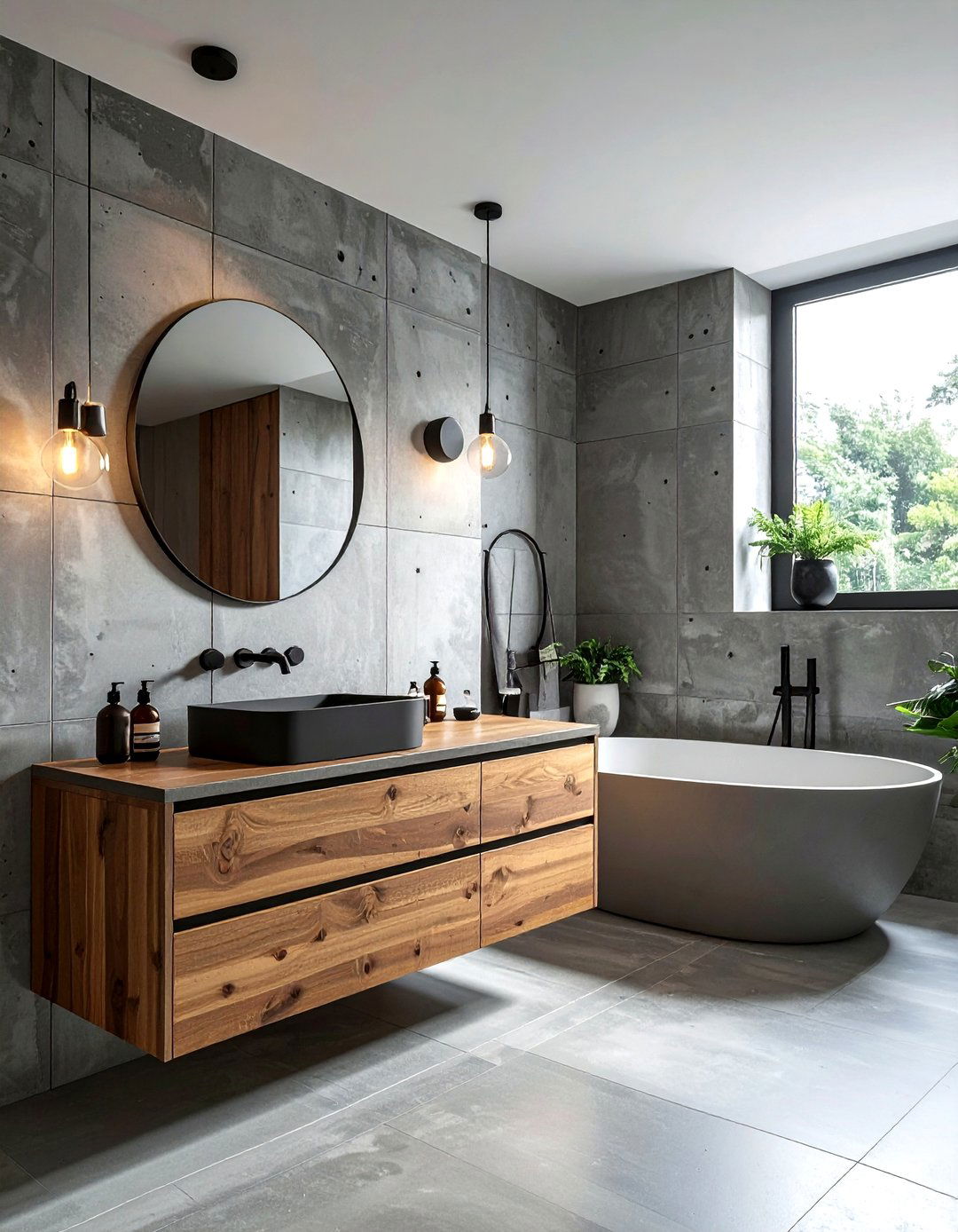 Concrete wall bathroom - 30 parade of homes bathroom ideas