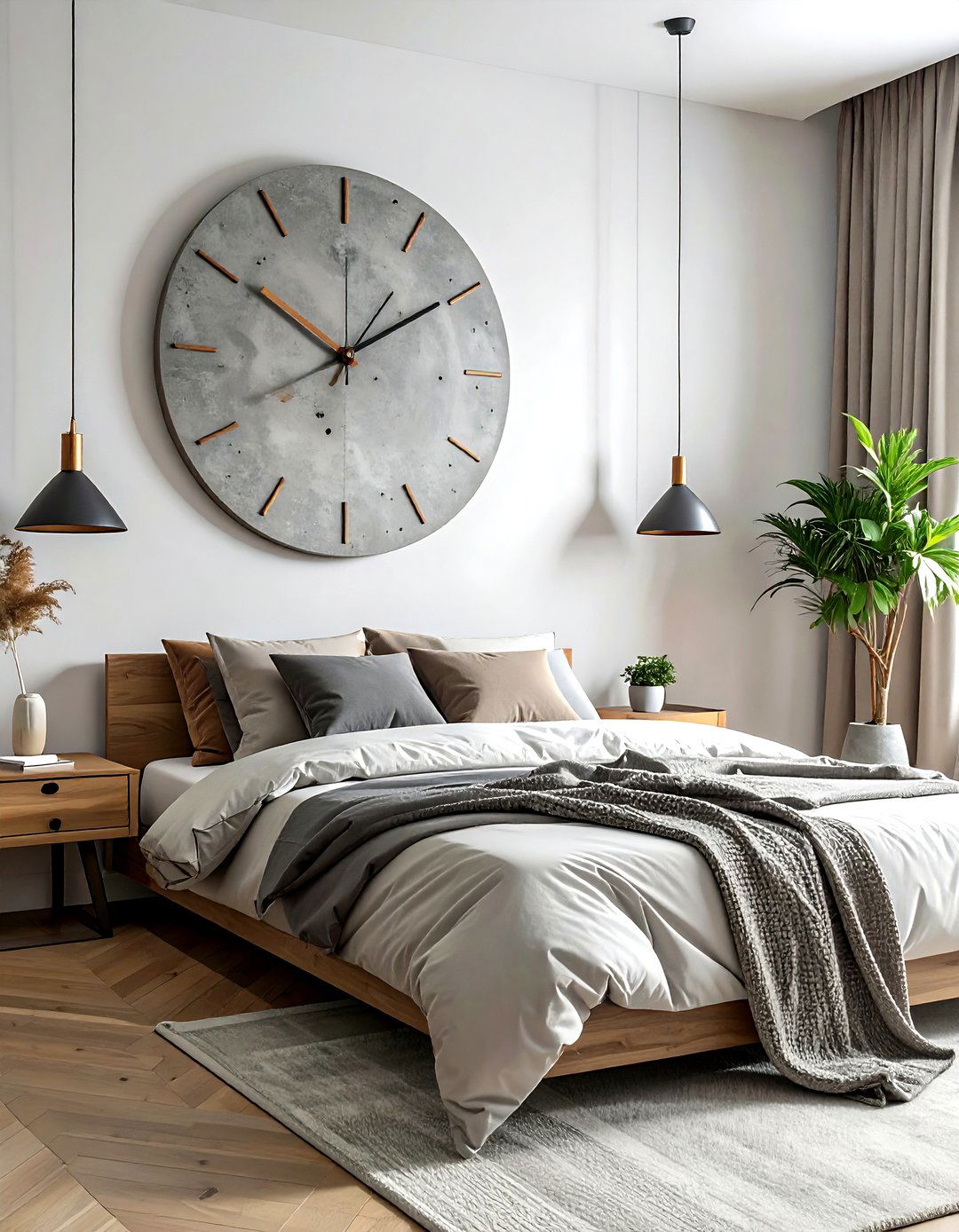 Concrete wall clock - 30 wall clock ideas