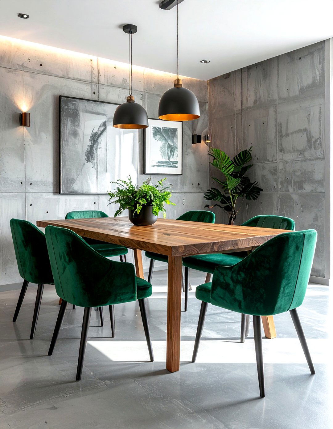 Concrete wall dining room - 30 loft dining room ideas