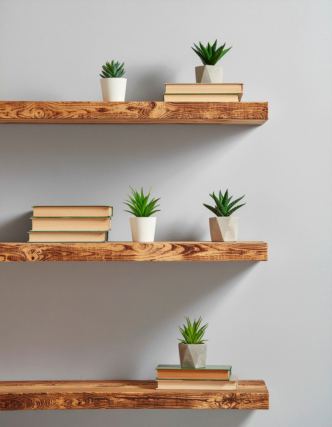 Concrete wall floating shelves - 30 concrete wall living room ideas